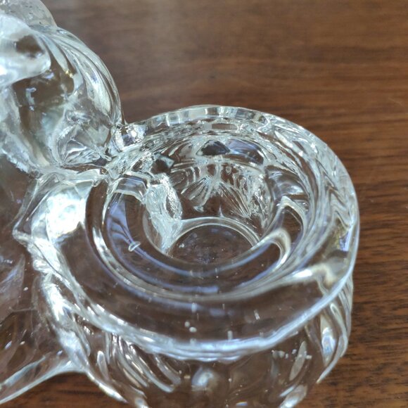 Glass Sitting Santa with Gifts Vintage Candlestick Holder 6" - Picture 3 of 8